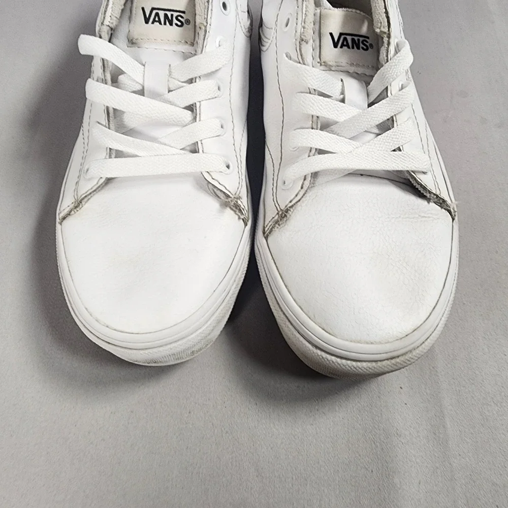 Vans Youth 5.0 White Leather Low Top Skate Sneakers 500714